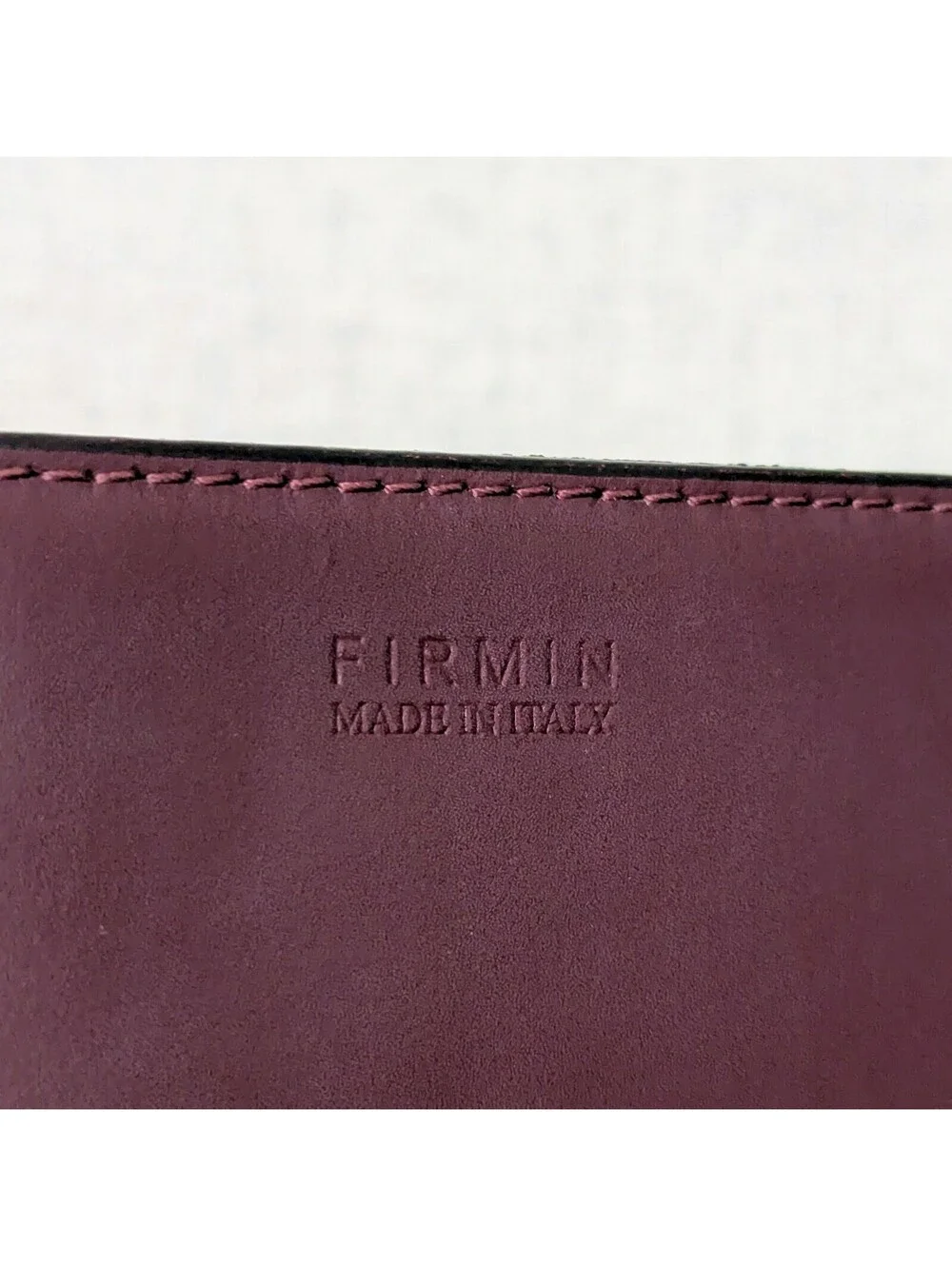 Firmin Made in Italy burgundy leather bucket bag